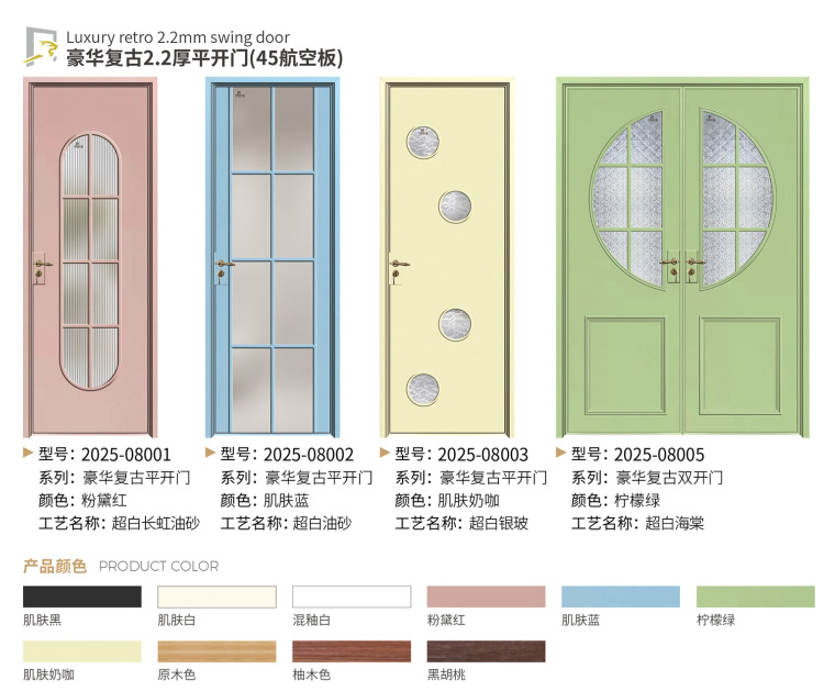 复古门窗_豪华复古 2.2 厚平开门
